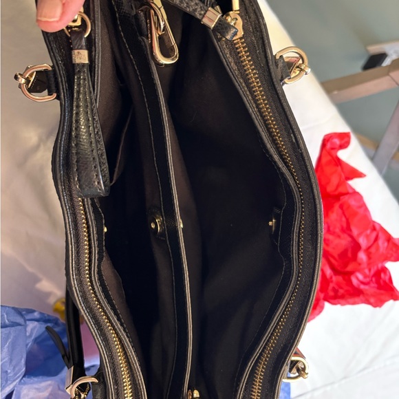 Coach Black Leather Carryall, Christie with Gold Accents - Picture 4 of 14